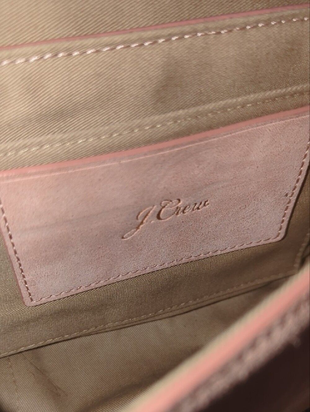 JCrew Blush Pink Suede Crossbody Bag with Brass Buckle - Picture 2 of 5